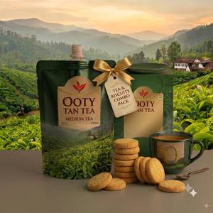 Combo Ooty Tan Tea Medium Tea 250Ml & Biscuits Small 20-Pieces 125Grm