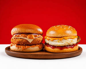A's Egg Burger + Royal Chicken Burger