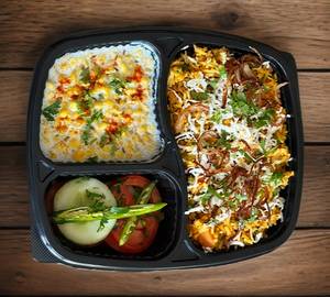 Veg Biryani With Boondi Raita