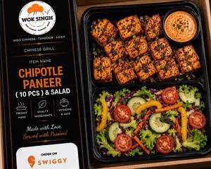 Chipotle Paneer  (10 Pcs) & Salad