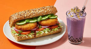 Sub Aloo Tikki Multigrain Sandwich + Any Boba Milkshake