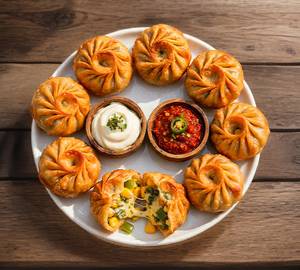 Cheese Corn Fried  Momos 8 Pieces