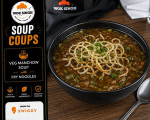 Veg Manchow Soup With Fried Noodles