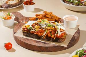 Prawn Ghee Roast Open Toast
