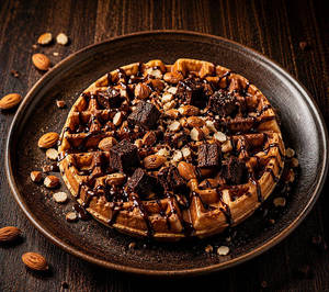 Almomd Browine Waffle Cake