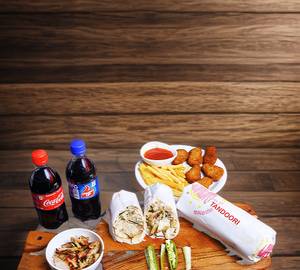 3 Shawarma Roll + 3Pc Tandoori Chicken + 3 Soft Drinks