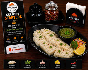 Steamed Fish Fillet With Coriander Chutney