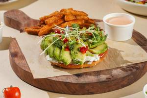 Bagel Pesto Open Toast