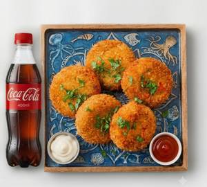 Combo Fish Cutlet 5-Pieces 200Grm & Coca Cola 400Ml