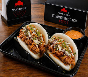 Steamed Crispy Chicken Taco