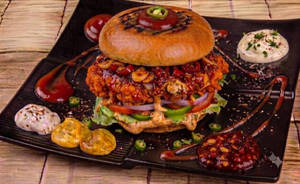 Authentic Chilli Garlic Chicken Burger