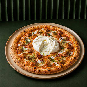 Burrata Butter Chicken Pizza