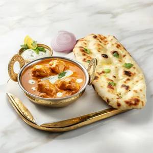 Garlic Naan With Chicken Butter Masala
