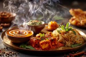 Kashmiri Pulao With Kadhai Paneer