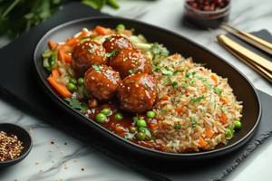 Veg Rice With Veg Manchurian