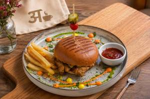 Chicken kebab burger
