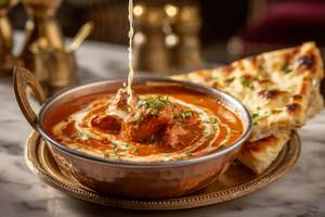 Butter Naan With Chicken Do Pyaza