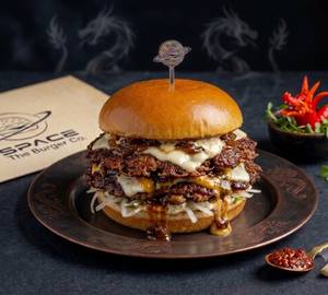 The smashed oklahoma chicken burger