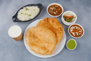 Rajma Chawal + Choley Bhature Paneer Wale + Lassi (sweet)