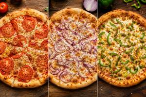 Tomato Pizza n onion pizza n capcicum pizza