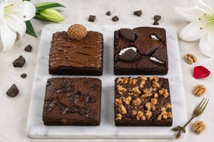 Set Of 4 Brownies (chocolate Fudge Brownie + Nutella Brownie + Walnut Brownie + Oreo Brownie)