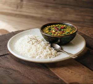 Pappu Palak + Steamed Rice Combo