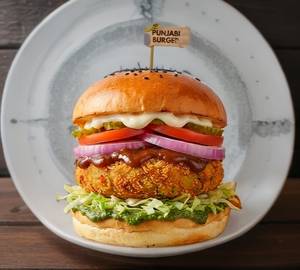 Veg Paneer Chili Lava Burger
