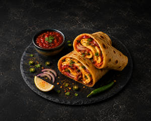 Double Egg Schezwan Roll
