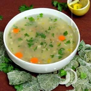 Egg-chicken Lemon Coriander Thick Soup