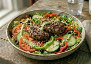 Mushroom Patty Salad