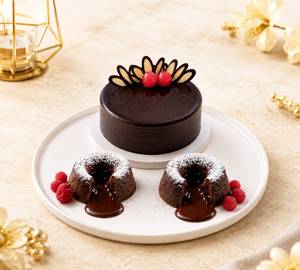 Choco Truffle Bento Cake And 2 Lava Cake Combo