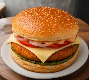 Veg Double Cheese Aloo Tikki Burger