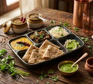 Bhindi yellow dal thali