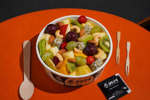 Fruit Platter With Dry Fruits & Honey