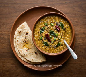 Dal Fry + Tawa Roti (2 pieces)
