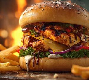 Cheesy Chicken Burger Shawarma.
