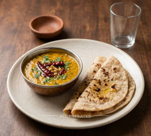 Dal fry + Twa roti [each] (2 pieces)