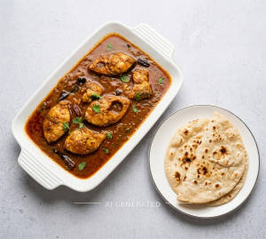 Fish Curry + Tawa Roti (2 pieces)