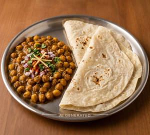 Chole + Tawa Roti (2 Pieces)       