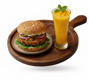 Spicy Garlic Burger + Mango [mocktails]
