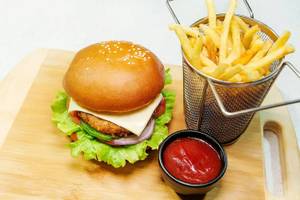 Veg Schezwan Cheese Burger