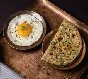 Half Fried Egg + Methi Roti (1 Piece)