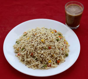 Jeera Fried Rice + Nescafe Cold Coffee