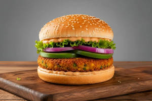 Crispy veg patty burger [double]