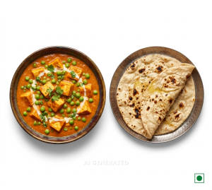 Matar paneer + Tandoori roti plain (1 piece)
