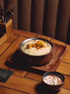 Chicken Hyderabadi Biryani With Boondi Raita