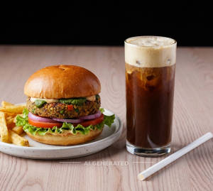 Veg Burger + Cold Coffee