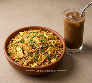 Egg Fried Rice + Cold Coffee