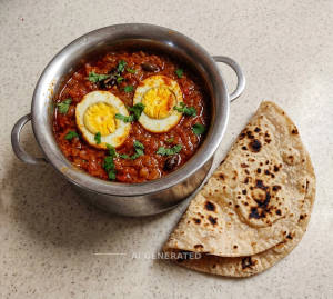 Egg Curry + Tandoori Roti (2 Pieces)   