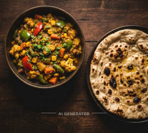Mix Veg + Tandoori Roti (1 Piece)